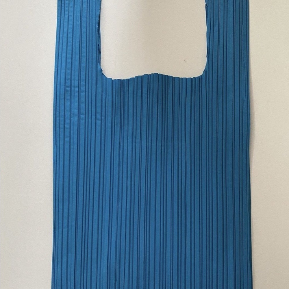 Issey Miyake Blue Pleated Tote Bag